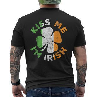 Kiss Me I'm Irish Saint Patrick Day Men's T-shirt Back Print - Thegiftio