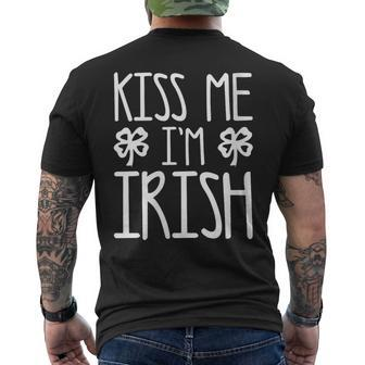 Kiss Me I'm Irish Saint Patrick's Day Men's T-shirt Back Print - Thegiftio