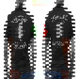 Kiss Me I'm Italian Four Leaf Clover Men's T-shirt Back Print - Monsterry
