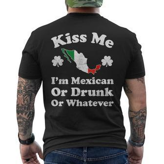 Kiss Me I'm Mexican St Patrick's Day Men's T-shirt Back Print - Monsterry
