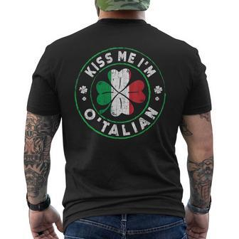 Kiss Me I'm O'talian Italian St Patrick's Day Men's T-shirt Back Print - Monsterry AU
