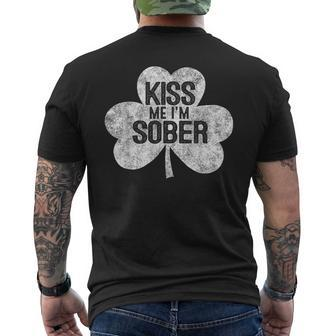 Kiss Me I'm A Sober St Patrick's Day Men's T-shirt Back Print - Monsterry