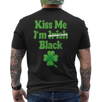 Kiss Me Im Irish Black Men's T-shirt Back Print - Thegiftio