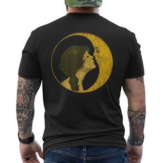 Kiss The Man On The Moon Distressed Vintage T Men's T-shirt Back Print - Monsterry UK