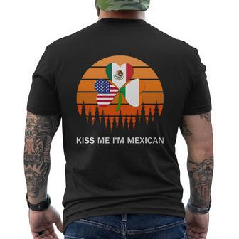 Kiss Me Im Mexican St Patricks Day Mexico Retro Sunset Shirt Mens Back Print T-shirt - Thegiftio UK