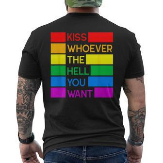 Kiss Whoever The Hell You Want Lgbtq Men's T-shirt Back Print - Monsterry DE