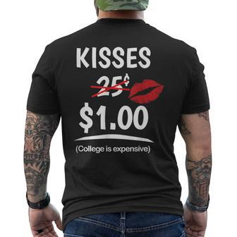 Kisses 25 Cents Expensive College Kissing Booth Men's T-shirt Back Print - Monsterry