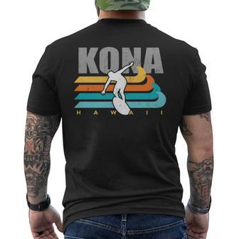Kona Hawaii Surfing Big Wave Surf Kailua Vintage Big Island Men's T-shirt Back Print | Mazezy CA