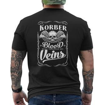 Korber Blood Runs Through My Veins Mens Back Print T-shirt - Seseable