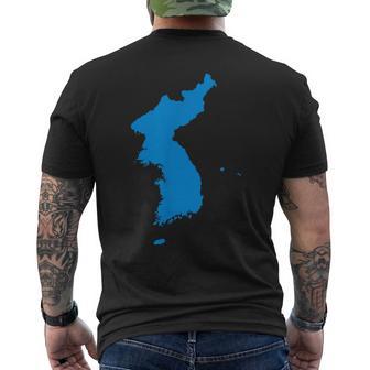 Korean Reunification Peninsula Map Men's T-shirt Back Print - Monsterry