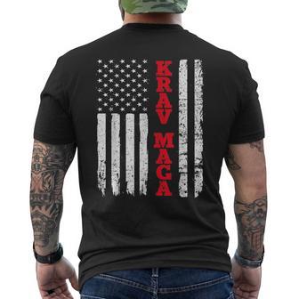 Krav Maga Usa American Flag Fighter Fan Men's T-shirt Back Print - Monsterry CA