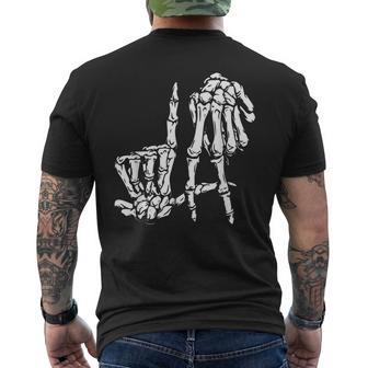 La Hand Sign Lazy Diy Halloween Costume Skeleton Los Angeles Mens Back Print T-shirt - Thegiftio UK