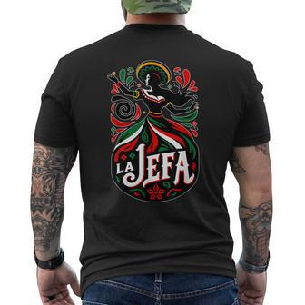 La Jefa The Boss In Spanish Mexican Quote Men's T-shirt Back Print - Monsterry AU