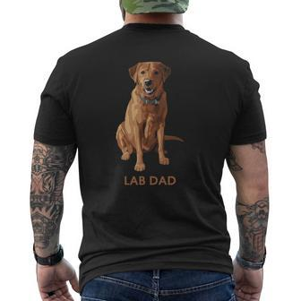 Lab Dad Fox Red Labrador Retriever Dog Lovers Pullover Mens Back Print T-shirt | Mazezy