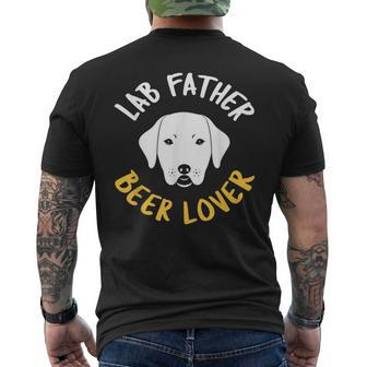 Lab Dog Father Beer Lover Best Labrador Retriever Dog Dad Men's T-shirt Back Print - Monsterry CA
