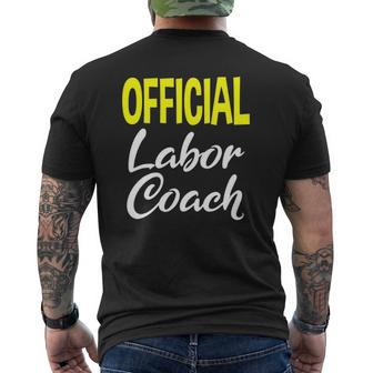 Labor Coach For New Dads Pregnancy Men Mens Back Print T-shirt | Mazezy