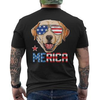 Labrador 4Th Of July Merica Men Usa American Flag Men's T-shirt Back Print | Mazezy CA