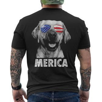 Labrador 4Th Of July Merica Sunglasses Men Usa American Flag Men's T-shirt Back Print | Mazezy CA