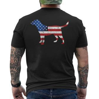 Labrador 4Th Of July Patriotic American Usa Flag Lab Lover Men's T-shirt Back Print | Mazezy