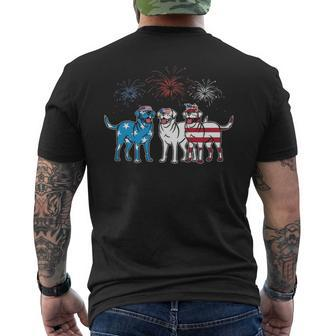 Labrador American Flag Usa 4Th Of July For Dog Lover Men's T-shirt Back Print | Mazezy