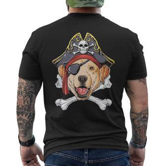 Labrador Pirate Jolly Roger Flag Skull Crossbones Men's T-shirt Back Print | Mazezy