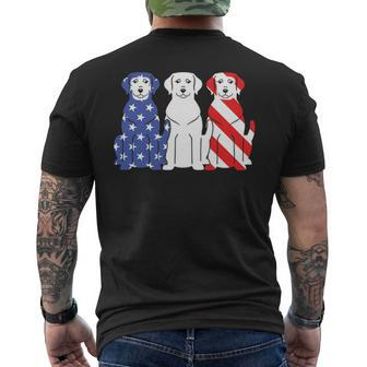Labrador Retriever American Flag 4Th Of July Dog Graphic Men's T-shirt Back Print | Mazezy