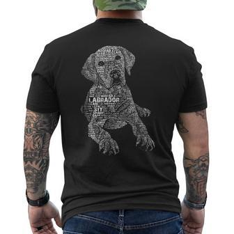 Labrador Retriever Caligram T Shir Men's T-shirt Back Print | Mazezy