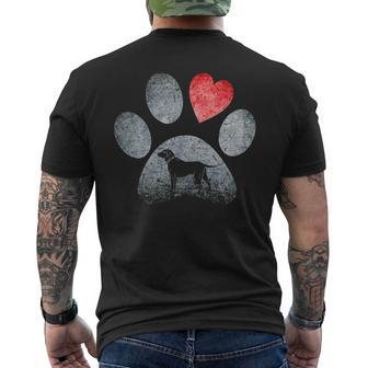 Labrador Retriever Paws Dog Lovers Red Heart Pet Men's T-shirt Back Print | Mazezy