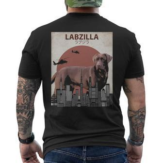 Labzilla Chocolate Labrador Retriever Lab Dog Men's T-shirt Back Print | Mazezy