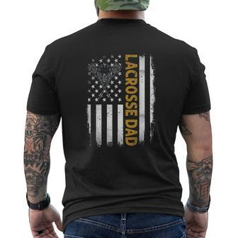 Lacrosse Dad American Flag 4Th Of July Fathers Day Mens Back Print T-shirt - Thegiftio UK