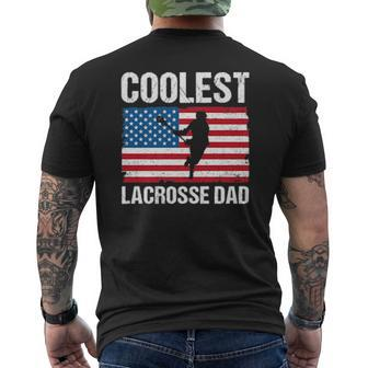 Lacrosse Dad American Flag Lax Dad Lacrosse Player Mens Back Print T-shirt | Mazezy AU