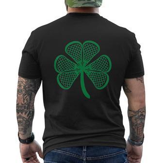 Lacrosse St Patricks Day Shamrock Lucky Lacrosse Mens Back Print T-shirt - Thegiftio UK