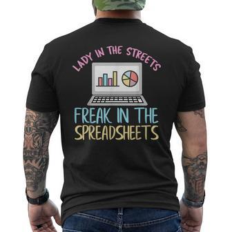 Lady In The Streets Freak In The Spreadsheets Men's T-shirt Back Print - Monsterry CA