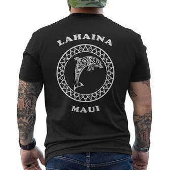 Lahaina Maui Vintage Tribal Dolphin Vacation Men's T-shirt Back Print - Monsterry AU