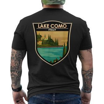 Lake Como Vacation Italy Vintage Men's T-shirt Back Print - Monsterry