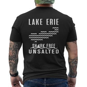 Lake Erie Unsalted And Shark Free Mens Back Print T-shirt - Thegiftio UK