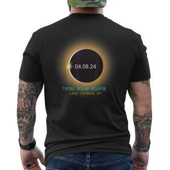 Lake George Ny Total Solar Eclipse 040824 Souvenir Men's T-shirt Back Print - Monsterry CA