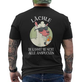 Lama Alpaca Lächle Du Kannst Sie Nicht Alle Anspcken S T-Shirt mit Rückendruck - Seseable
