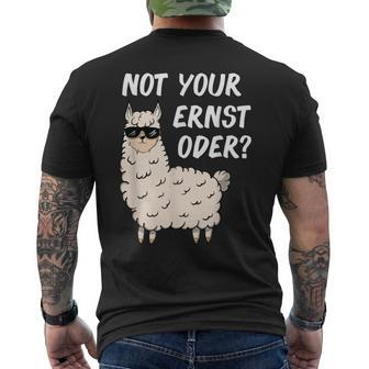 Lama Alpaka Nicht Dein Ernst Denglisch Not Your Ernst T-Shirt mit Rückendruck - Seseable