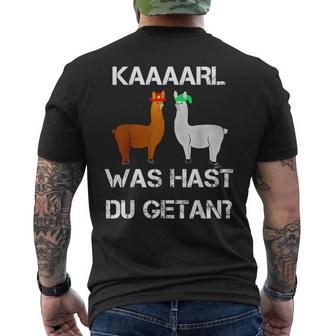 Lamas With Hüten Karl Was Hat Du Getan Lama T-Shirt mit Rückendruck - Seseable