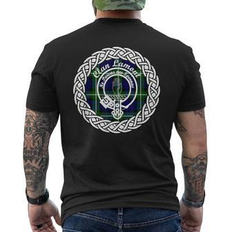 Lamont Surname Last Name Scottish Clan Tartan Badge Crest Men's T-shirt Back Print - Seseable