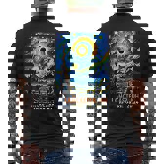 Lancaster New Hampshire Total Eclipse 2024 Starry Night Men's T-shirt Back Print - Thegiftio