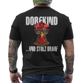 Landwirt Dorfkind & Stolz Drauf Villfkinder Saying Farm T-Shirt mit Rückendruck - Seseable
