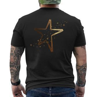 Large Golden Colour Star With Little Stars Around Men's T-shirt Back Print - Thegiftio UK