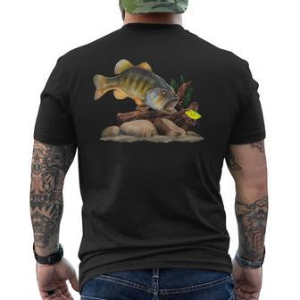 Largemouth Bass And Fishing Lure Fisherman Men's T-shirt Back Print - Monsterry AU