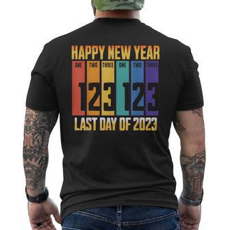 Last Day Of 2023 123123 Happy New Year 123123 New Year Eve Men's T-shirt Back Print | Mazezy UK