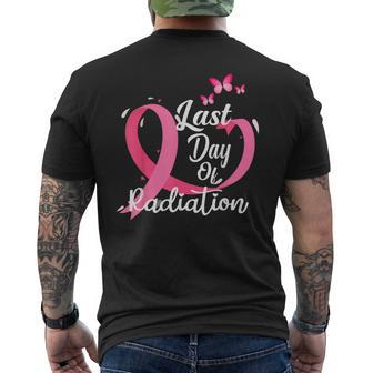 Last Day Of Radiation Treatment Breast Cancer Awareness Men's T-shirt Back Print - Seseable