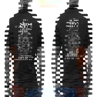 Last Name Smith Family Namesake Team Surname Reunion Men's T-shirt Back Print - Seseable