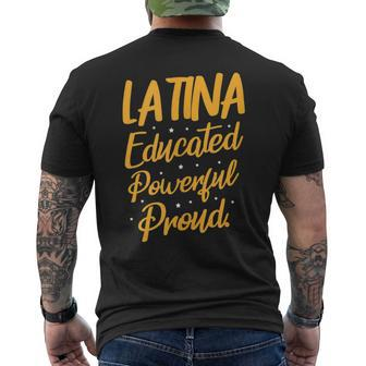 Latina Educated Powerful Proud Graduation Graduate Men's T-shirt Back Print - Monsterry