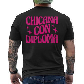 Latina Graduation Educated Latina Chicana Con Diploma Men's T-shirt Back Print - Monsterry DE